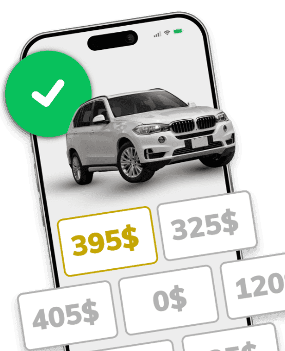 Mobile car financing app with monthly payment options